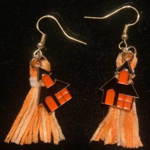 Handmade Halloween Haunted House Tassel Earrings